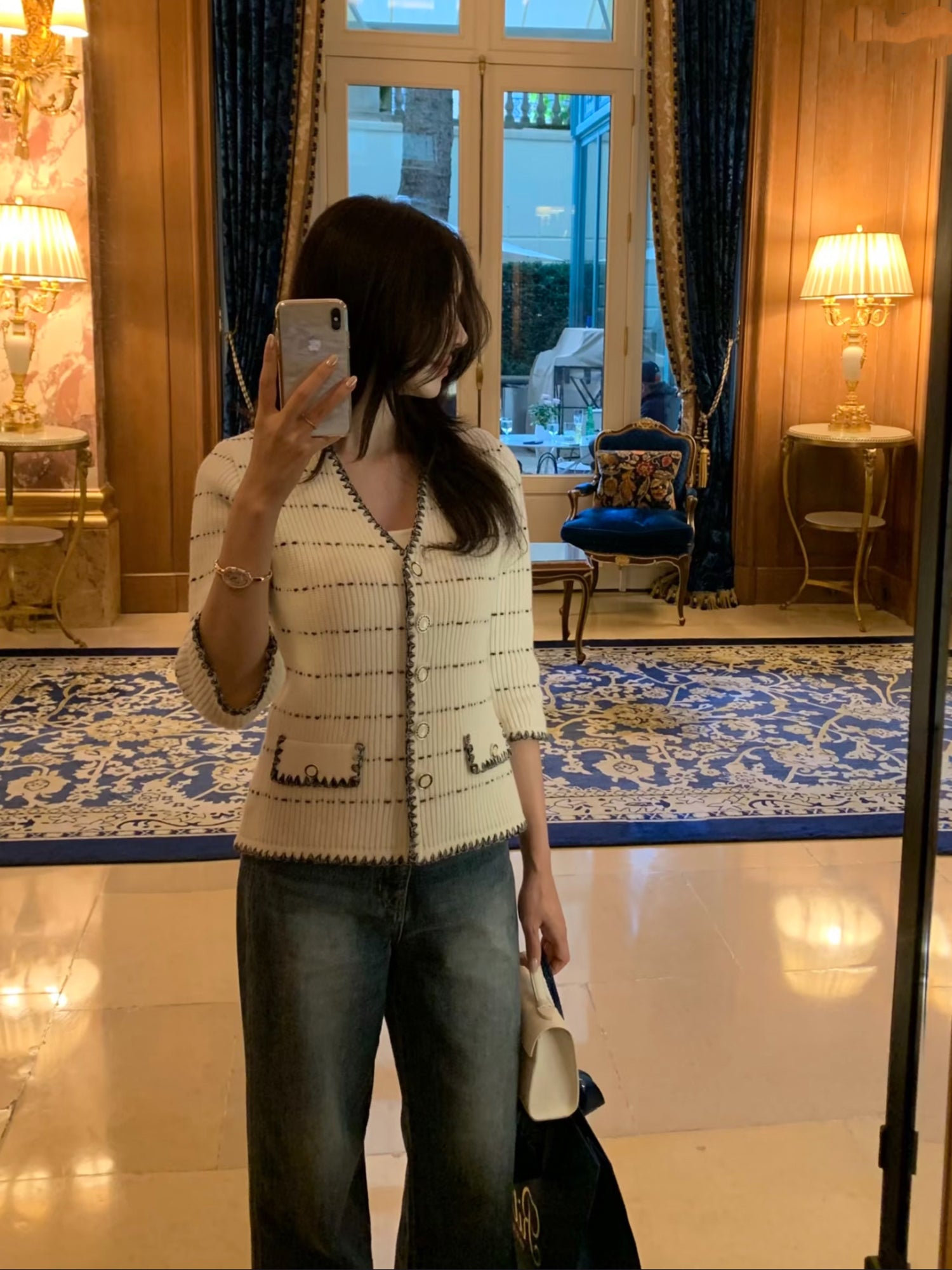 Elegant Knitted Cardigan Top Korean Style Base Layer Shirt for Women Sister's Favorite Lap1a New Series Outerwear