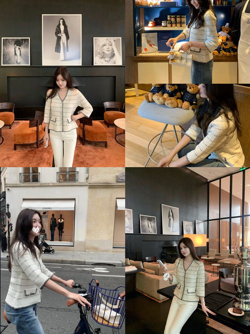 Elegant Knitted Cardigan Top Korean Style Base Layer Shirt for Women Sister's Favorite Lap1a New Series Outerwear